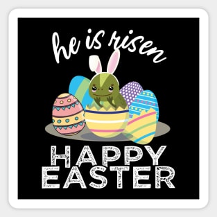 Cute Iguana Lizard Bunny Ears Easter Egg Hunt Risen Bible Sticker